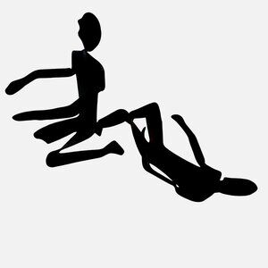 Human Shadow Puppet Style Figurines Modern Art Sculpture Flat Iron Silhouette